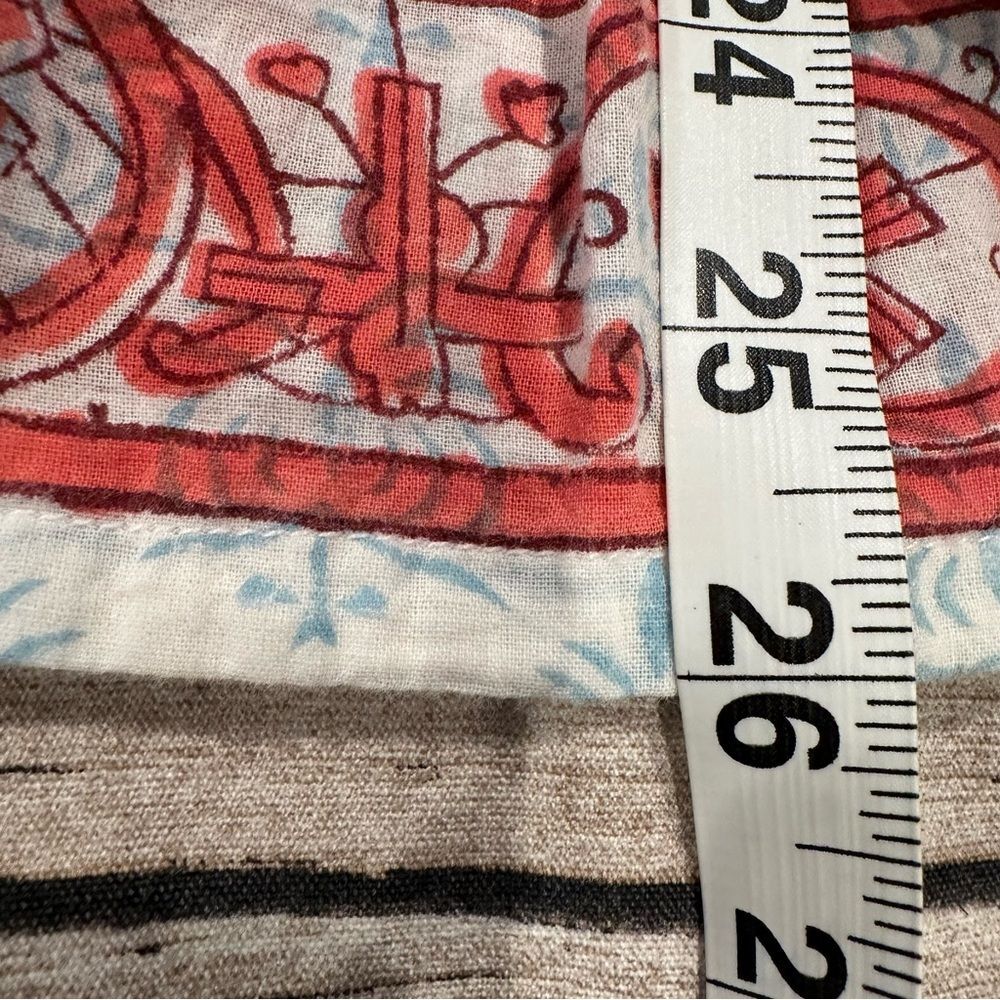 Roberta Roller Rabbit Cotton Blouse With Beaded Edge Size S/M - Picture 10 of 11